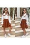 Balon Skirt with Ruffles, Baby Collar, Detailed Festive Girls' Set - 3