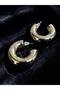 Women Silver Color Steel Thick Minimalist Chunky C Hoop Earrings - 4