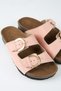 Rio Women's Vegan Leather Double Buckle Powder Slippers