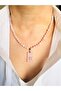 Pink Quartz (6 mm) Natural Stone Necklace 45 cm
