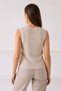 A.Beige Glitter Detailed V-Neck Women's Knitwear Vest - 5