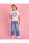 Girls White Heart Embellished T Shirt - 2