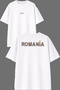 Heart Romania Design Front and Back Printed White Oversize T-Shirt