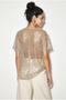 Women's Beige Sequin Detailed Mesh Oversize Blouse 4248 60286308 - 5