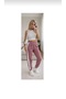 Women's White Striped Tracksuit Bottoms with 2-Thread Elastic Cuffs - 3