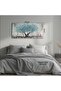 Modern Wall Art Teal Blue Nature Tree of Life Abstract Canvas Painting Textured Picture 60x120 cm - 3