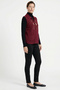 Women's Zippered Knitwear Vest - Claret Red - 3