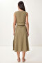 Muslin Blouse Skirt Set Lax0012 Olive Green - 6