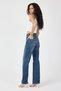 Vintage Washed High-Waisted Straight Fit Denim Trousers - Modern Cut & Comfortable Fit - 6