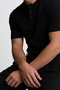 Henley Collar Slim Fit Short Sleeve Men's Loose Fit T-Shirt - 5