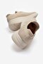 Simple Lace Patterned Knitwear Women's Shoes Beige - 4