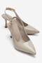 Women's Thin Heeled Buckle-Strapped Open-Back Pointed Toe Heeled Shoes; Leather