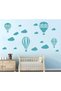 Nursery Room Wall Sticker Clouds and Air Ballon Decoration Sticker Wall Art Sticker for Children Kids Bedroom White Clouds Decoration Mural (Teal) - 3