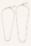 Women's Gold Color 2-Piece Chain Steel Necklace H2713Axns