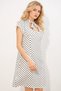 Women's Ecru Short Bow Polka Dot Dress Hzl26S-Bd126051 - 3