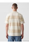 Esvab • Modern & Distinctive Comfortable Fit Turn-Down Collar Striped Men's T-Shirt - 5