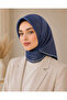 Luvina Soft Navy Blue / White Striped Scarf