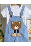 Safari Series Baby Boy Denim Salopet Set - 100% Cotton - 2