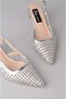 Seç 8526 Knitted Heel Shoes (Heel Height:7 cm) Silver