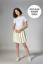 Girl's Aerobin Fabric Balloon Skirt Summer Lined Elastic Beige Casual - 3