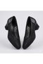 (Park Moda) Damlataş Detailed Heeled Women's Shoes Black to Black - 5