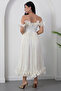 Heart Neck Bust and Hem Ruffled Evening Dress BAL139 - 7