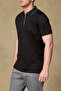 Nero Merserize Pamuklu Modern Fit Siyah Polo Yaka Erkek Düz Polo Shirt