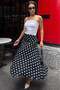 Black Polka Dot Asymmetrical Women's Skirt Sh384 - 5