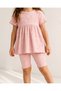 Floral Patterned Tunic & Leggings Set for Baby Girls and Children, 100% Cotton, Stretchy Set (12 Months-6 Years) - 3