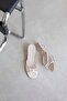 Tilda Women's Heeled Wrinkled Leather Sandals Beige