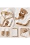 Unisex Baby Bathrobe Set 100% Cotton Embroidered Newborn Bath Towel Set 0-2 Years Boxed Gift - 2