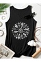 Women's Mix Printed Half V-Neck Sleeveless Regular Fit Comfortable T-Shirt