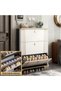 3 Tier Shoe Storage, Shoe Rack Narrow, Hall Shoe Storage Cabinet, Adjustable Partition Wooden Shoe Cabinet, Perfect for Narrow Entrance, Hallway, Living Room, Bedroom - 3