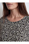 Original Oval Neckline Patterned A-Line Dress - 5