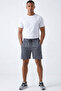 Men's Smoked Breathable Quick-Dry Zipper Pocket Detailed Back-Pleated Shorts Patterned Fabric - 2