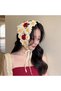 Ladybug Knitted Triangle Bandana Yellow Cream Hairband Women Teen Girls Kids Summer Bohemian Vintage Korean Style Sunflower - 4