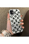 iPhone 11 Compatible Silicone Edge Hard Back Case Couple Phone Case Brand Patterned