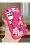 Redmi 10 2022 Compatible Case Camera Protector Red Silicone Couple Phone Case Floral Pattern