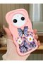 Redmi A3 Pro Compatible Case Camera Protector Pink Silicone Couple Phone Case Butterfly Pattern