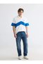 White Polo Neck Color Block Men's T-Shirt