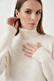 Women's Turtleneck Oversize Knitwear Ecru Sweater - 2
