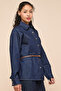 Washed Denim Shirt with Classic Collar and Long Sleeves - 4