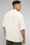 Crinkled Shirt with Revere Collar and Short Sleeves - 5