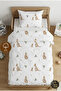 Cute Kangaroo Patterned 100% Cotton Single Children's Duvet Cover Set with Sheet - 6
