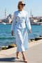 Women's Hijab Maxi Dress Crew Neck Long Sleeve Belted Skater Cut Terrycotton Woven Casual - 2