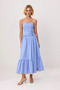 Women's Strapless Sleeveless Gipeli Midi Woven Dress Belted Skater Cut Floral Pattern Casual Daily - 4