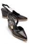 New Season Wedge-Heeled Side-Buckle Pointed-Toe Straw-Detailed Shoes - 3