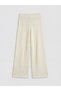 Beige Women's Pants with Elastic Waist - 6