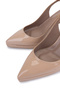 Women's Faux Leather Beige Heeled Shoes - 4