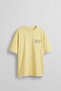Men's Boxy Fit Embossed Embroidered T-Shirt Yellow